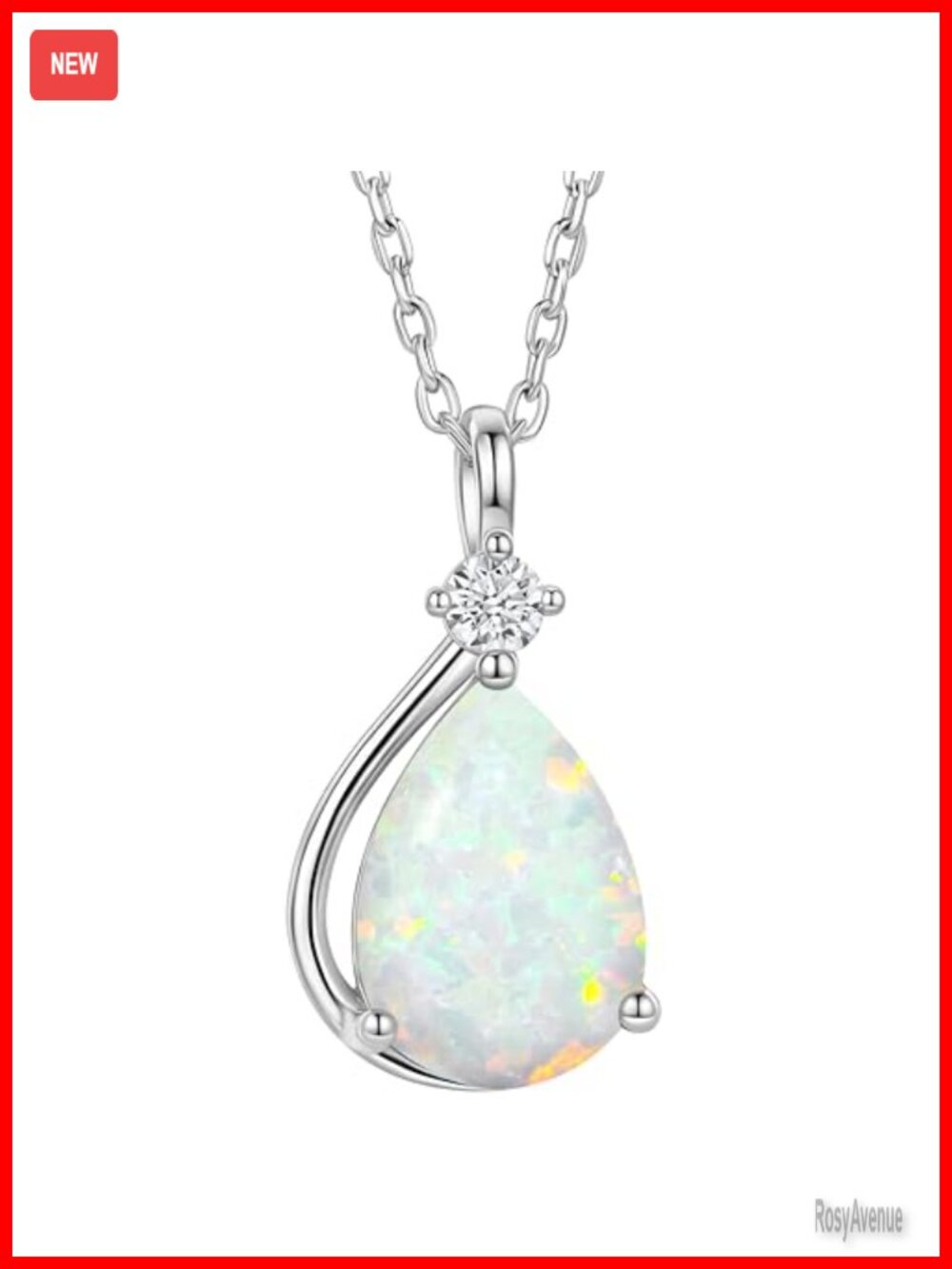 Sterling Silver Birthstone Teardrop Pendant Necklace Dainty Gift